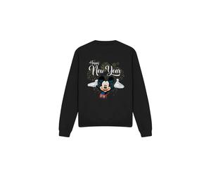 (S, Black) Disney Unisex Adult Mickey Mouse New Year Sweatshirt