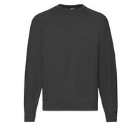 (S, Black) Fruit Of The Loom Mens Classic 80/20 Raglan Sweatshirt