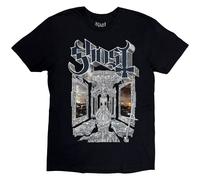 (S, Black) Ghost Unisex Adult Skeletour World Tour 2025 Back Print T-Shirt
