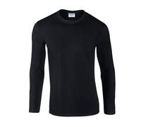 (S, Black) Gildan Unisex Adult Softstyle Plain Long-Sleeved T-Shirt