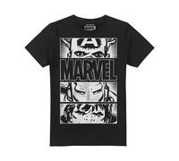 (S, Black/Grey) Marvel Mens Heroes Eyes Light T-Shirt