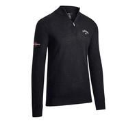 (S, Black Ink) Callaway Mens Fine Knit Quarter Zip Jumper