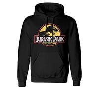 (S, Black) Jurassic Park Mens Classic Logo Hoodie