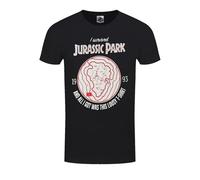 (S, Black) Jurassic Park Unisex Adult I Survived T-Shirt