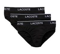 (S, Black) Lacoste Mens Logo Briefs (Pack of 3)