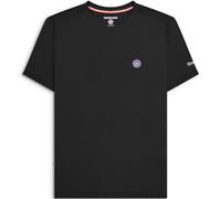 (S, Black) Lambretta Mens Badge Logo Short Sleeve Crew Neck Cotton T-Shirt Top Tee