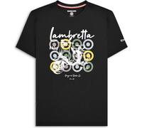 (S, Black) Lambretta Mens Scooter Brand Short Sleeve Cotton T-Shirt Top Tee