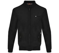 (S, Black) Lambretta Mens Target Logo Shower Resistant Casual Retro Harrington Jacket Coat