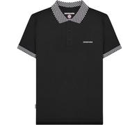 (S, Black) Lambretta Mens Two Tone Badge Polo Shirt