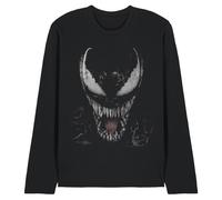 (S, Black) Marvel Womens/Ladies Venom Face Long-Sleeved T-Shirt