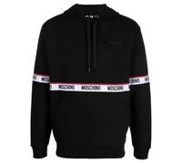 (S, Black) Moschino Mens Branded Tape Hoodie