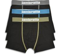 (S, Black/Multi) Lambretta Mens 3 PK Classic Boxer Shorts Underwear Boxers Gift Set Boxershorts