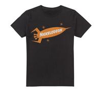 (S, Black) Nickelodeon Mens Retro Rocket Logo T-Shirt