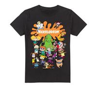 (S, Black) Nickelodeon Mens Splat Group T-Shirt