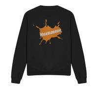 (S, Black) Nickelodeon Unisex Adult Retro Burst Logo Sweatshirt