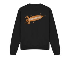 (S, Black) Nickelodeon Unisex Adult Retro Rocket Logo Sweatshirt