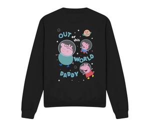 (S, Black) Peppa Pig Unisex Adult Out Of This World Daddy Pig Sweatshirt