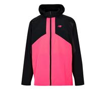 (S, Black/Pink) New Balance Mens Balance Colour Block Woven Regular Long-Sleeved Hooded Jacket