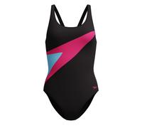 (S, Black/Pink) Speedo Womens/Ladies Hyperboom Butterfly Back One Piece Swimsuit