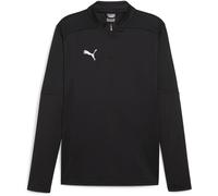 (S, Black) Puma Mens TeamFinal Quarter Zip Training Fleece Top