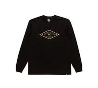 (S, Black) Quiksilver Mens Diamond Logo Long Sleeve T-Shirt