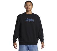(S, Black) Quiksilver Mens Graphic Pullover Sweatshirt Sweater Top Jumper Warm