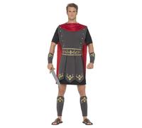 (S, Black/Red/Grey) Smiffys Mens Roman Gladiator Costume Set
