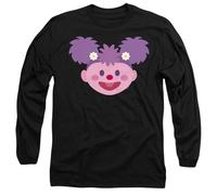 (S, Black) Sesame Street Unisex Adult Abby Cadabby Kawaii Face Long-Sleeved T-Shirt