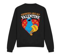 (S, Black) Sesame Street Unisex Adult Cookies Are My Valentine Sweatshirt