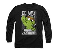 (S, Black) Sesame Street Unisex Adult Go Away Long-Sleeved T-Shirt