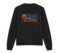 (S, Black) Sesame Street Unisex Adult Team Elmo Sweatshirt