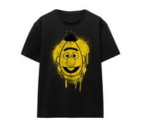 (S, Black) Sesame Street Womens/Ladies Spray Face Bert Graffiti T-Shirt
