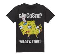 (S, Black) SpongeBob SquarePants Mens Sarcasm Meme T-Shirt