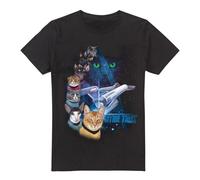 (S, Black) Star Trek Mens Feline Galaxy T-Shirt