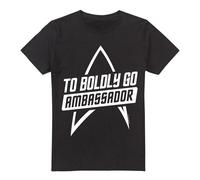 (S, Black) Star Trek Mens To Boldly Go T-Shirt
