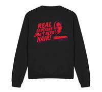 (S, Black) Star Trek Unisex Adult Real Captain Sweatshirt