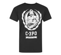(S, Black) Star Wars Mens C-3PO Crest T-Shirt
