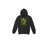 (S, Black) Star Wars Mens Yoda Square Hoodie