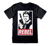 (S, Black) Star Wars Unisex Adult Rebel Han Solo T-Shirt