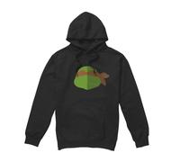 (S, Black) Teenage Mutant Ninja Turtles Mens Michelangelo Face Hoodie