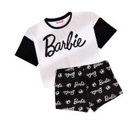 (S, Black/White) Barbie Womens/Ladies Short Pyjama Set