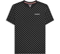 (S, Black/White) Lambretta Mens Target AOP Retro Crew Neck T-Shirt Tee Top