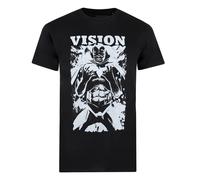 (S, Black/White) Marvel Mens Vision Monochrome T-Shirt
