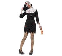 (S, Black/White) Smiffys Womens/Ladies Zombie Sister Costume