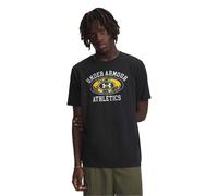 (S, Black/White) Under Armour Mens Logo Athletic T-Shirt