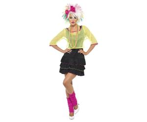 (S, Black/Yellow) Smiffys Womens/Ladies 80s Pop Tart Costume Set