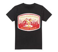 (S, Black) Yellowstone Mens Dutton Ranch Mountain T-Shirt