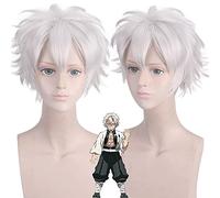 s Blade Immortal Chuan Shiya Silver Grey Exploding Head Turned Up Short Hair Cosplay Wig