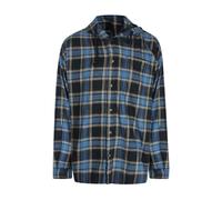 (S, Blue/Black) Diesel Mens Checkered Hooded Shirt