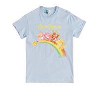 (S, Blue) Care Bears Unisex Adult Rainbow T-Shirt